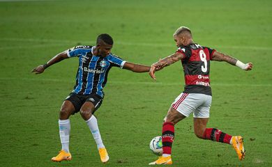 Flamengo e Grêmio, em 19/08/2020, Campeonato Brasileiro