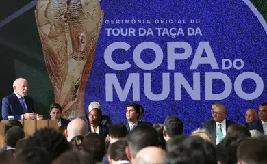 Brasília (DF), 26/02/2026 - Presidente da República, Luiz Inácio Lula da Silva, durante cerimônia de apresentação das taças da Copa do Mundo de 2026 e da Copa do Mundo Feminina de 2027, realizado no Palácio do Planalto. Foto: Valter Campanato/Agência Brasil