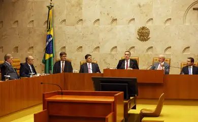 Brasília (DF), 03/02/2025 - Prcurador-Geral da República Paulo Gonet, Presidente do Senado Federal Davi Alcolumbre, presidente do STF Roberto Barroso, presidente da república Luiz Inácio Lula da Silva e o presidente da Câmara dos Deputados Hugo Mota durante sessão Solene de Abertura do Ano Judiciário do STF. Foto: Antônio Cruz/Agência Brasil