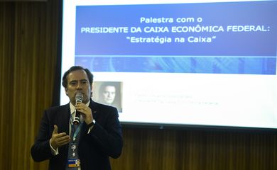 O presidente da Caixa Econômica Federal, Pedro Duarte Guimarães, ministra  palestra “Estratégia na Caixa” no auditório da Sede Fundação Getúlio Vargas(FGV) 