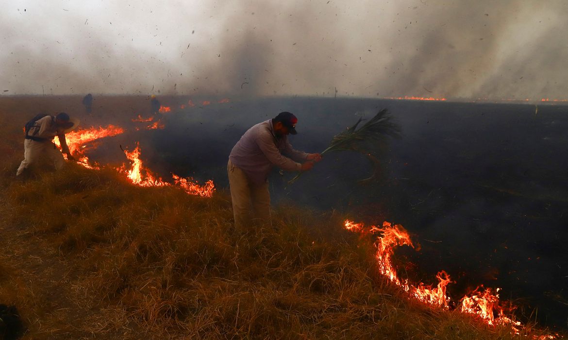 FILE PHOTO: FILE PHOTO: A fire consumes trees and pastures in San Luis del Palmar