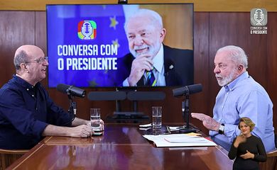 Brasília (DF), 25.07.2023 - Presidente Lula é entrevistado por Marcos Uchoa no programa Conversa com o Presidente,  em Brasília.  Imagem: Canal Gov