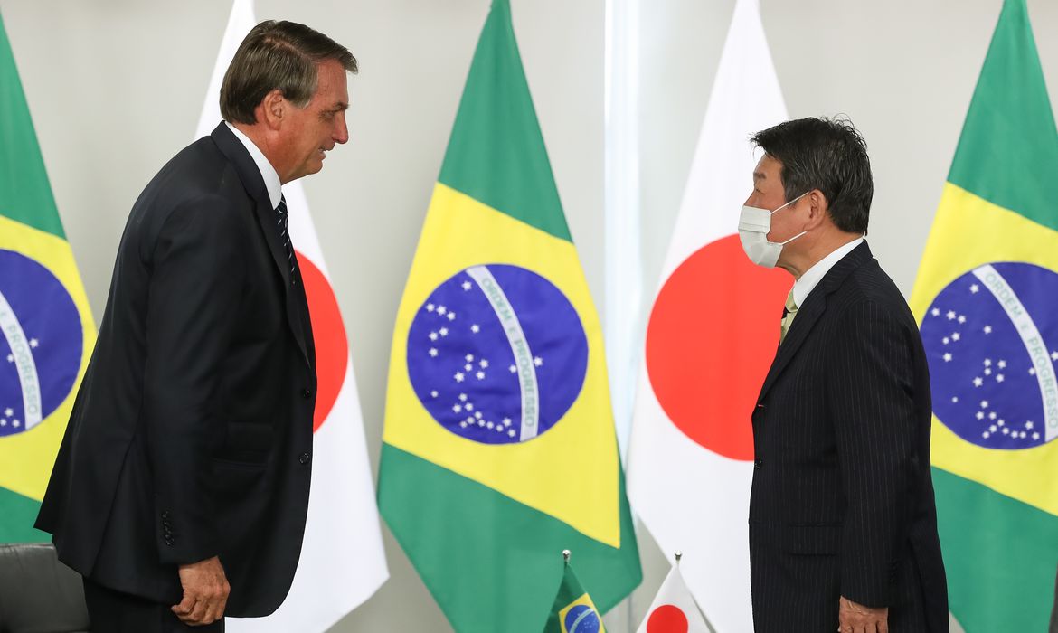 (Brasília - DF, 08/01/2021) Audiência com Motegi Toshimitsu, Ministro dos Negócios Estrangeiros do Japão.
Foto: Marcos Corrêa/PR