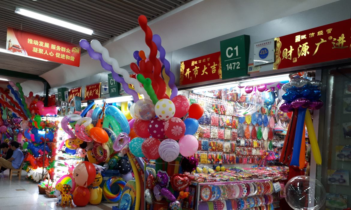 Galeria de lojas na cidade chinesa de Ywu (Ana Cristina Campos/Agência Brasil)