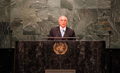 Nova York (EUA) -  O presidente Michel Temer abre sessão de debates da Assembleia Geral da Organização das Nações Unidas (Beto Barata/PR)