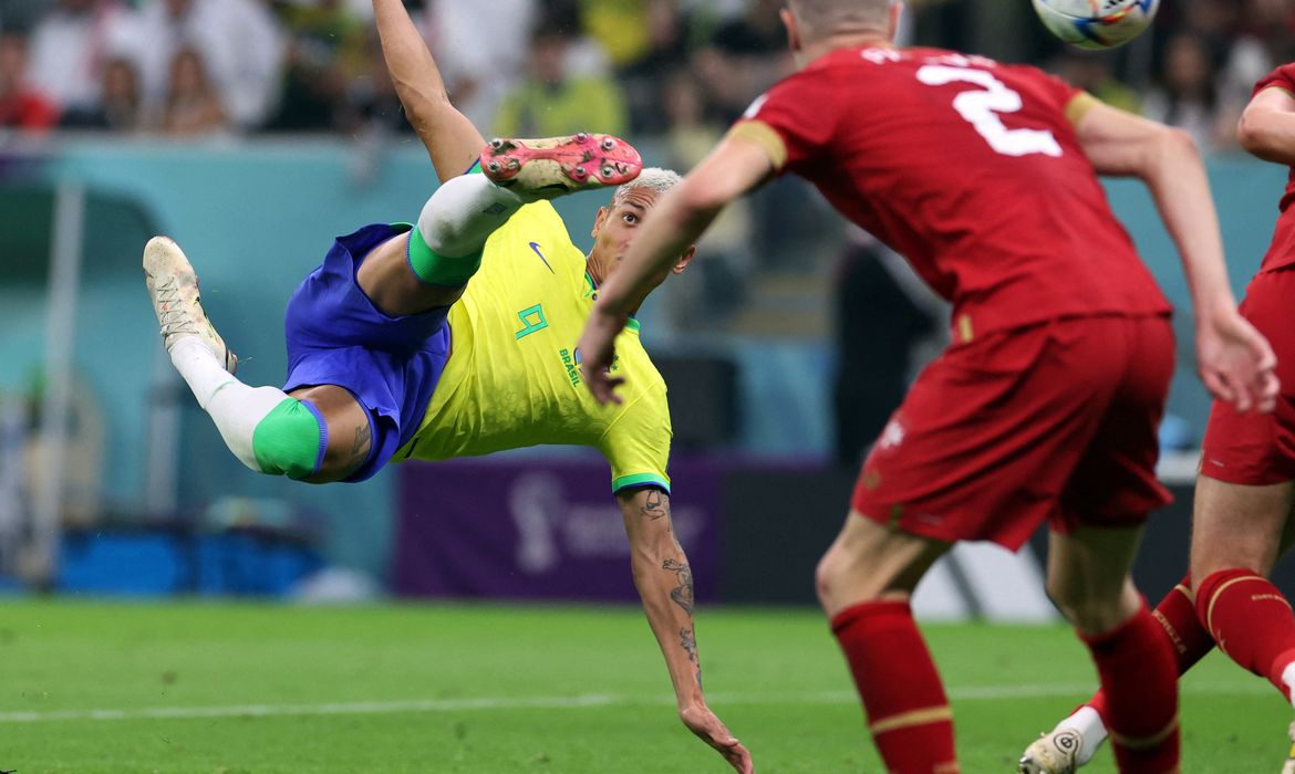 Richarlison Brazil scores v Serbia Group G World Cup Qatar 2022 Images