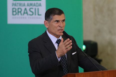 O ministro-chefe da Secretaria de Governo, General Santos Cruz, durante à apresentação da 2ª Fase da Campanha Publicitária da Nova Previdência.