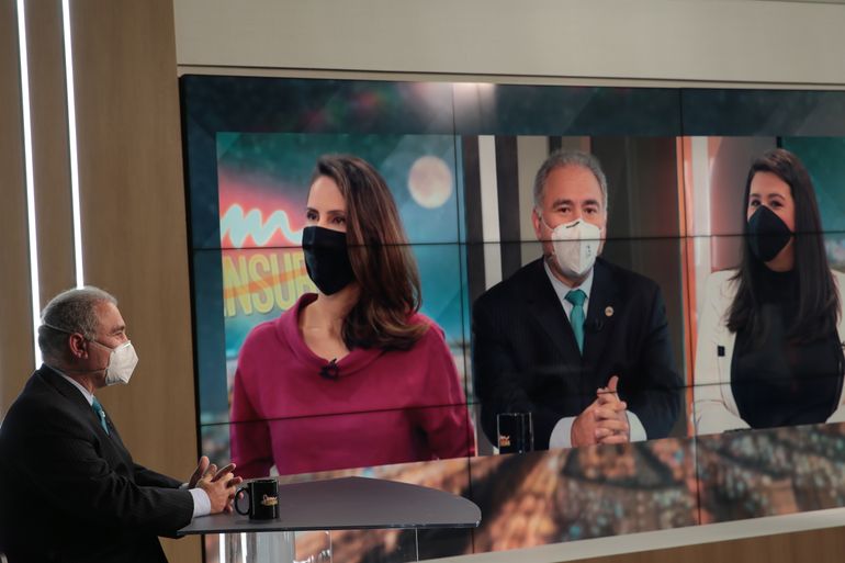 O ministro da Saúde, Marcelo Queiroga, participa do programa Sem Censura,  na TV Brasil