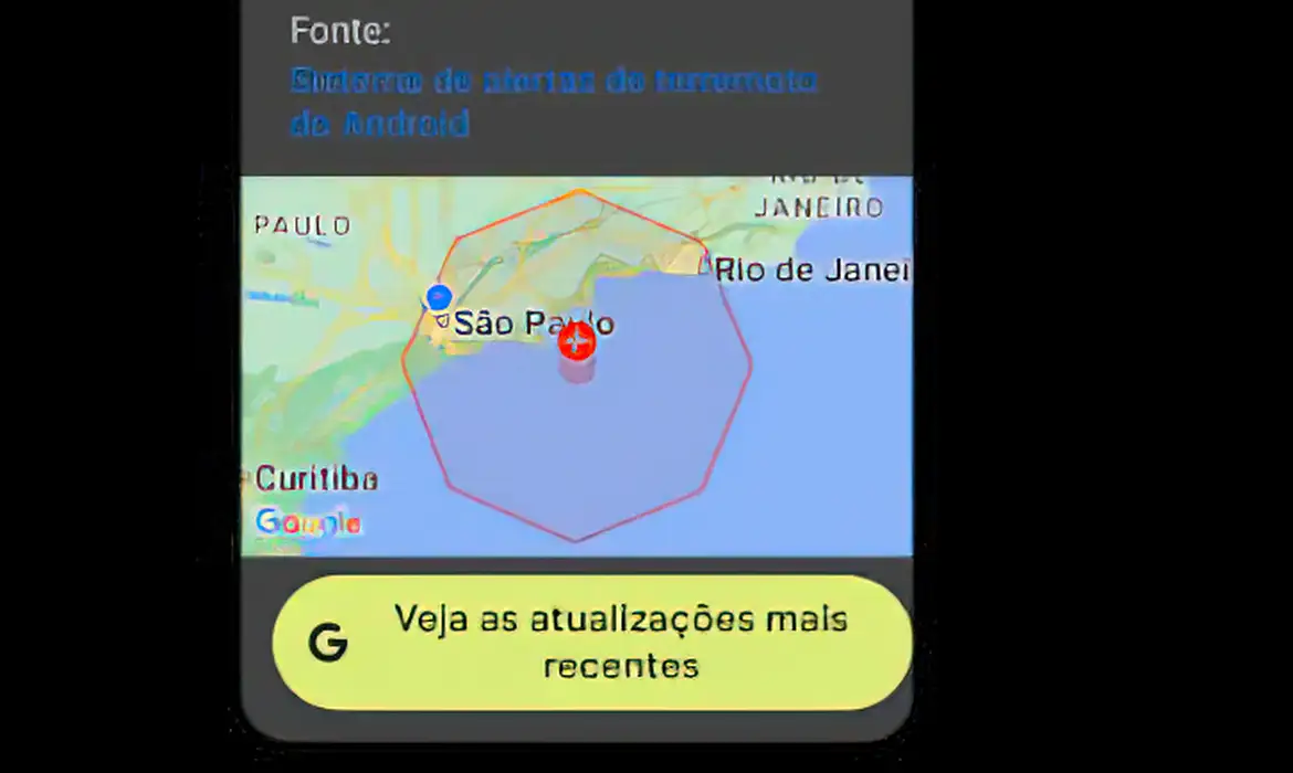 São Paulo (SP) 14/02/2025 -  Centro de Sismologia da USP nega terremoto após alerta do Google.
Print Paulo Pinto/Agência Brasil