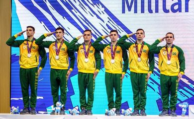 Na disputa por equipes, ginástica artística masculina conquista o vice-campeonato nos 7° Jogos Mundiais Militares.