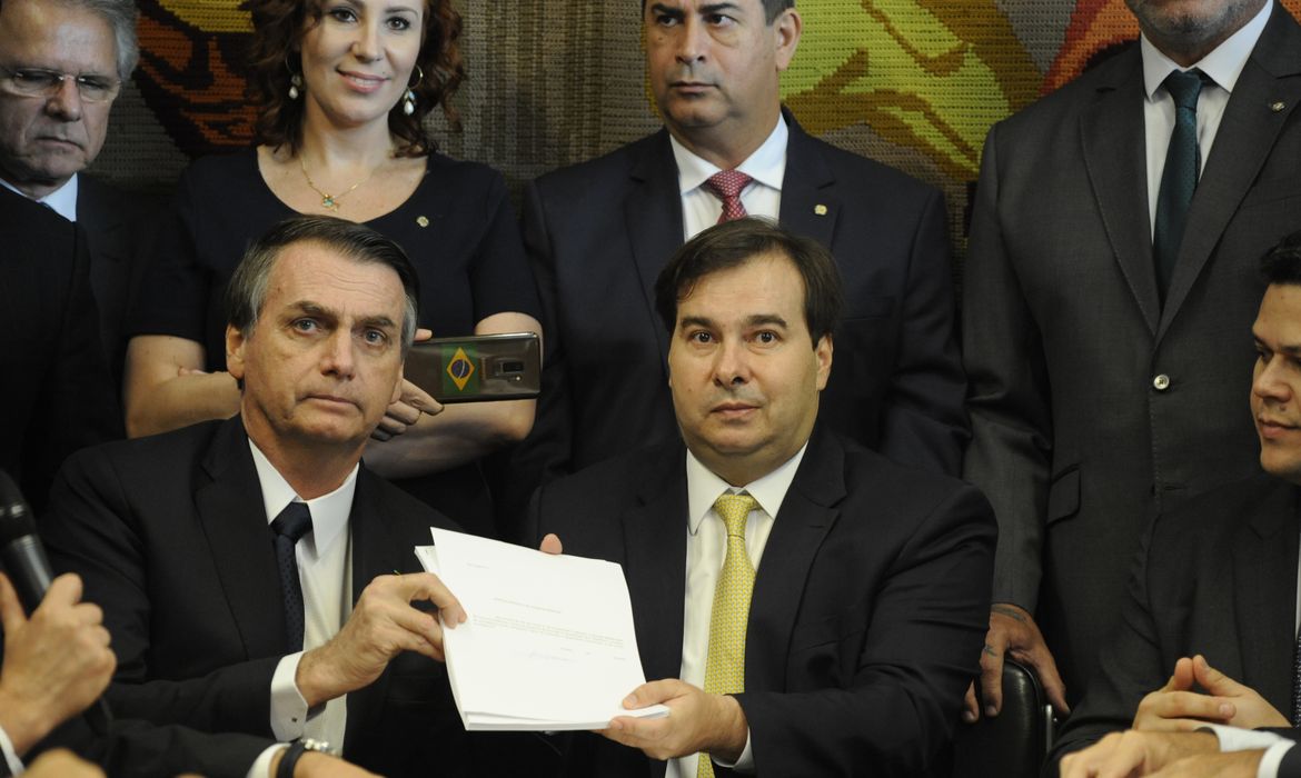 Presidente da Câmara dos Deputados, dep. Rodrigo Maia, recebe o Presidente da República, Jair Bolsonaro 