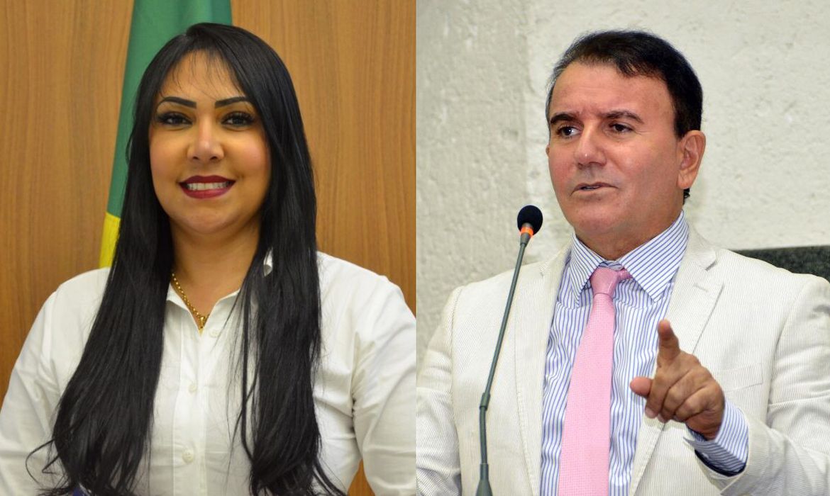 Brasília (DF), 01/10/2024 - Janad Vacari e Eduardo Siqueira Campos, candidatos à prefeitura de Palmas (TO). Eleições 2024. Foto: Podemos/Divulgação e Benhur de Souza/Assembléia Legislativa de TO