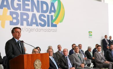Presidente da República, Jair Bolsonaro, participa da  Solenidade de Lançamento da Agenda + Brasil