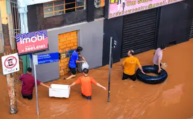 PORTO ALEGRE, RS, BRASIL, 05.05.2024 - Chuvas no Rio Grande do Sul  - Fotos gerais enchente em Porto Alegre. Foto: Gustavo Mansur/Palácio Piratini