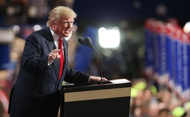 Donald Trump discursa no encerramento da convenção do Partido Republicano em Cleveland