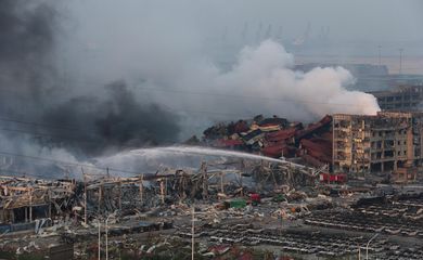 explosão em porto no Norte da China