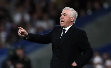 Técnico do Real Madrid, Carlo Ancelotti, durante partida contra o Leganés pelo Campeonato Espanhol
29/03/2025 REUTERS/Isabel Infantes