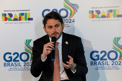 Brasília (DF) 18/04/2024 - O ministro das Comunicações, Juscelino Filho, abre a reunião do Grupo de Trabalho (GT) de Economia Digital do G20
Foto: Antonio Cruz/Agência Brasil