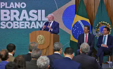 Brasília (DF) 13/08/2025 - O presidente da República, Luiz Inácio Lula da Silva, fala durante assinatura da medida provisória (MP) Brasil Soberano., no Palácio do Planalto Foto: CanalGov/Reprodução
