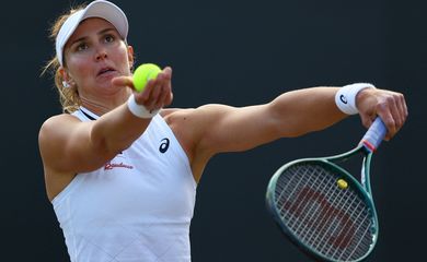 Londres. 06.07.2024 - Tenista Beatriz Haddad Maia do Brasil durante partida de tênis do torneio de Wimbledon. Foto: Matthew Childs/Reuters/Proibida a Reprodução