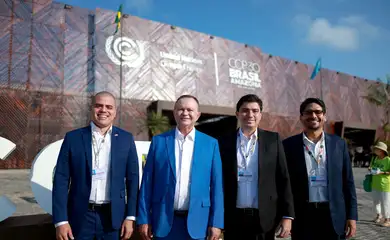 Brasília (DF) 14/11/2025 – Anderson Ferreira, presidente do Iterma; Cauê Aragão, presidente da Investe MA e Pedro Chagas, secretário de Estado de Meio Ambiente.
Foto: Governo-MA/Divulgação