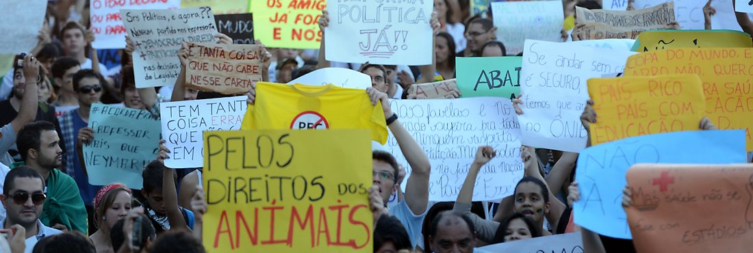 Manifestantes em Brasília protestam na Esplanada dos Ministérios