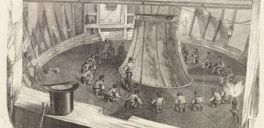 The Coiling of the Atlantic Telegraph Cable on Board HMS.Agamemnon&#039;, taken from the Illustrated London News. Aug. 1, 1857