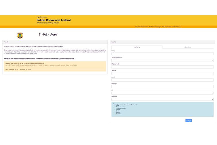 sinal agro 1 - PRF lança Sinal Agro para registro de roubo e furto de animais