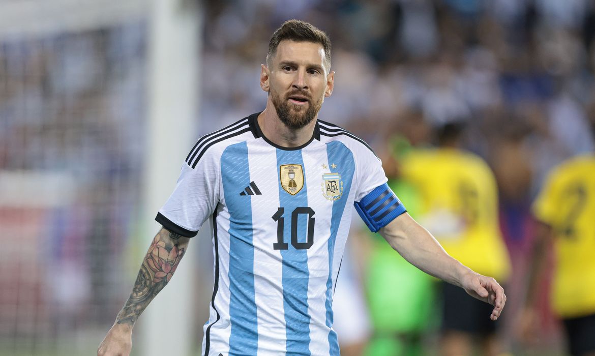 Messi em jogo da seleção argentina