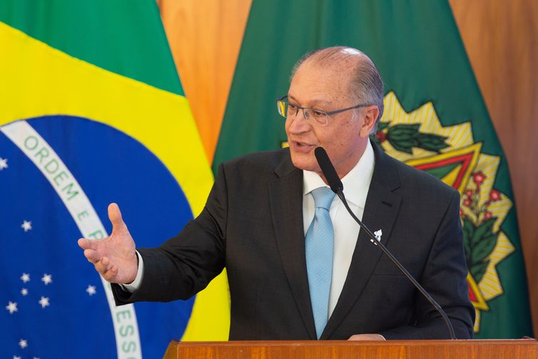 Brasília (DF) 10/04/2023 O vice-presidente Geraldo Alckmin, durante reunião de balanço dos 100 dias de governo. Todos os ministros participam do encontro. Foto: Fabio Rodrigues-Pozzebom/ Agência Brasil