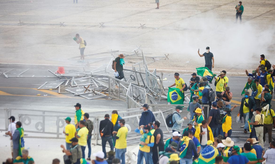 Supporters of Brazil's former President Jair Bolsonaro demonstrate against President Luiz Inacio Lula da Silva, in Brasilia