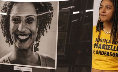 Rio de Janeiro (RJ), 27/07/2023 - Exposição de fotos marca o lançamento da fotobiografia que conta a trajetória de Marielle Franco, no Centro de Artes da Maré. Foto: Fernando Frazão/Agência Brasil