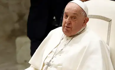 FILE PHOTO: Pope Francis looks on during the Jubilee audience in Paul VI hall at the Vatican, February 1, 2025. Reuters/Ciro De Luca/Arquivo/Proibida reprodução