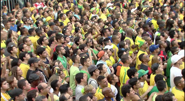 Torcedores brasileiros durante jogo da Copa de 2014
