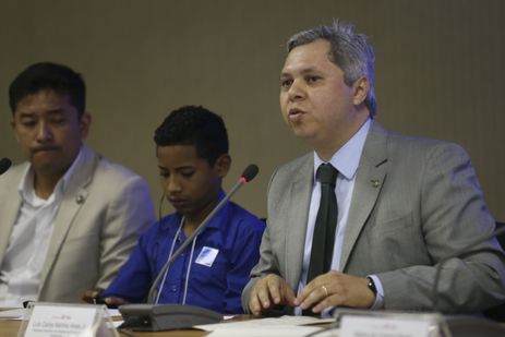 O Secretário Nacional dos Direitos da Criança e do Adolescente do Ministério dos Direitos Humanos, Luiz Carlos Martins Alves, durante a Abertura do Seminário Crianças e Adolescentes Migrantes.
