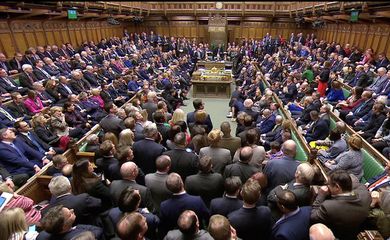 A general view of Parliament after the vote on May's Brexit deal, in London, Britain, January 15, 2019 in this screengrab taken from video. Reuters TV via REUTERS