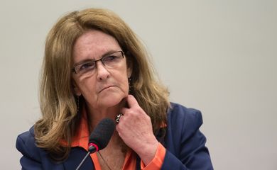 A ex-presidente da Petrobras Maria das Graças Silva Foster depõe na Comissão Parlamentar de Inquérito da Câmara que investiga a estatal ( Marcelo Camargo/Agência Brasil)