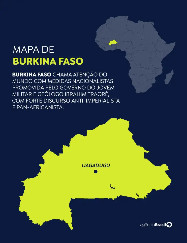 Arte/Dijor Burkina Faso chama atenção do mundo com medidas nacionalistas promovida pelo governo do jovem militar e geólogo Ibrahim Traoré, com forte discurso anti-imperialista e pan-africanista.
