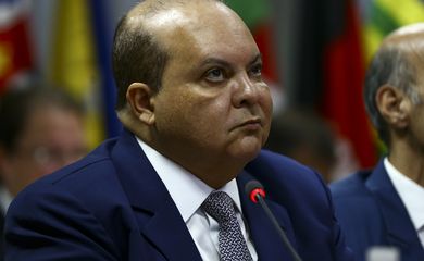 O governador do Distrito Federal, Ibaneis Rocha, durante reunião do Fórum de Governadores para tratar da incidência do ICMS sobre combustíveis e teses da cobrança do Diferencial de Alíquota do ICMS (Difal).