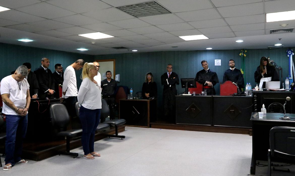 Pronunciamento da sentença do julgamento de quatro acusados de envolvimento na morte do pastor Anderson do Carmo, executado a tiros em junho de 2019, pelo Tribunal do Júri de Niterói.