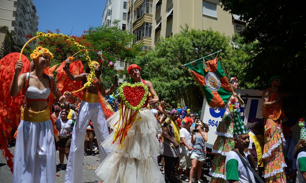 Rio de Janeiro - Bloco Gigantes da Lira faz a festa para milhares de foliões no pré-carnaval carioca, em cortejo pelo bairro de Laranjeiras, na zona sul da capital fluminense (Tomaz Silva/Agência Brasil)