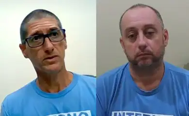 Brasília (DF), 25/10/2024 - Montagem de Ronnie Lessa e Élcio Queiroz durante depoimento no caso do assassinato de Marielle Franco. Foto: MP/Reprodução
