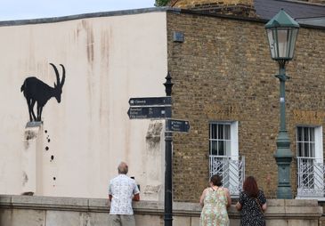 Obra de Banksy em Londres 
August 5, 2024. REUTERS/Toby Melville