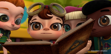 Bela encontra um livro secreto na biblioteca da creche