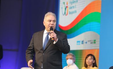 O ministro da Saúde, Marcelo Queiroga, participa da abertura do Workshop sobre vigilância, alerta e resposta a emergências em saúde pública – VIGIAR Internacional.