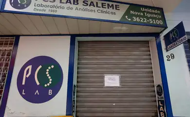 Nova Iguaçu (RJ) 12/10/2024 - A sede do PCS Lab Saleme, laboratório de análises clínicas interditado pela Anvisa para investigação da infecção de pacientes transplantados pelo vírus HIV, a partir de exames falso-negativos de doadores. Foto: Fernando Frazão/Agência Brasil