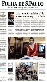 Capa do Jornal Folha de S. Paulo Edição 2024-04-12