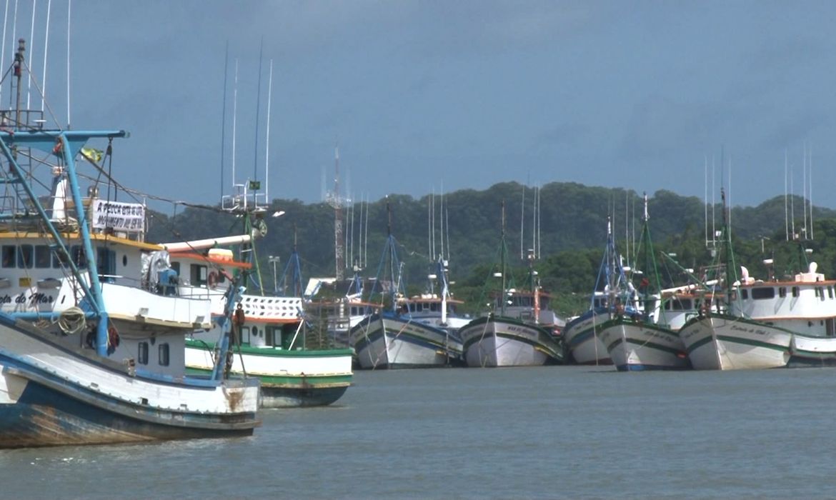 Terminou o protesto de pescadores que, com seus barcos, bloqueavam o tráfego de navios pelo Rio Itajaí-Açu em Itajaí, Santa Catarina (SBT Santa Catarina/Todos Direitos Reservados)