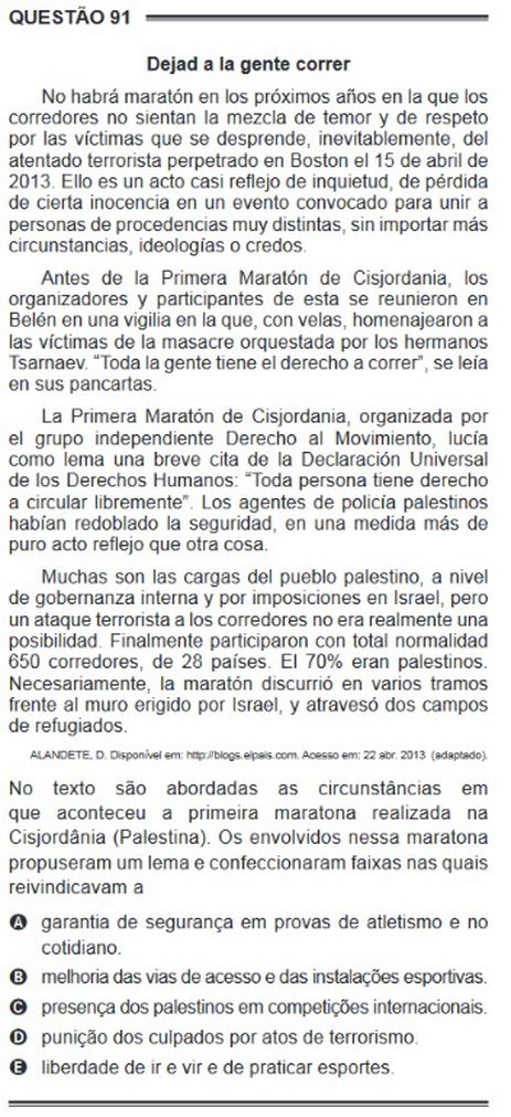 Brasília (DF) - 17/10/2023- Conflito no Oriente Médio aparece em questões do Enem Foto: Print/Divulgação