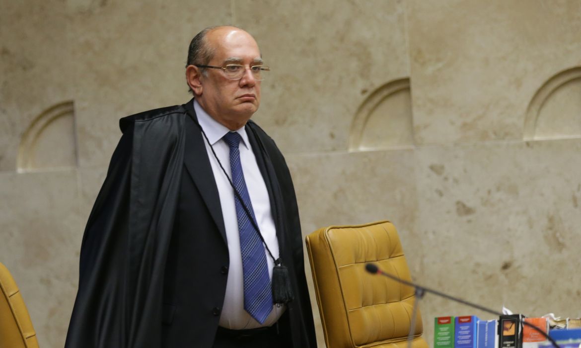 Ministro do Supremo Tribunal Federal (STF) Gilmar Mendes durante sessão para julgamento sobre a restrição ao foro privilegiado.